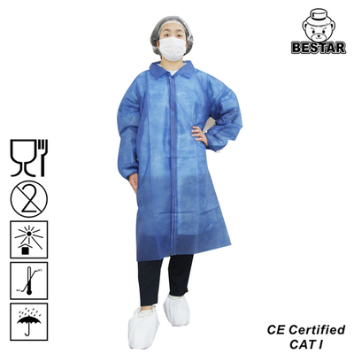 Pequeñas chaquetas disponibles amarillas azules de la capa del laboratorio de los PP para 65g/m2 dental