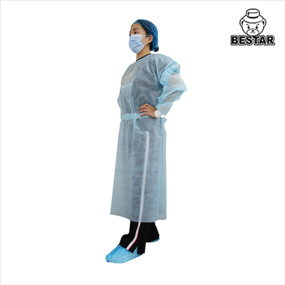 Vestido disponible azul respirable del aislamiento de AAMI no tejido para quirúrgico