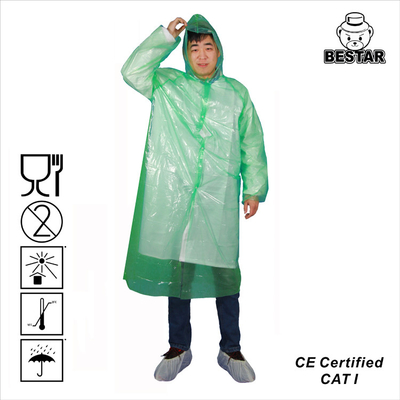 Lluvia plástica disponible Poncho With Hood del impermeable PE de la prenda impermeable
