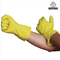 Los guantes amarillos del látex del hogar del ODM se reúnen el guante de goma alineado para la cocina