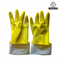 Los guantes amarillos del látex del hogar del ODM se reúnen el guante de goma alineado para la cocina
